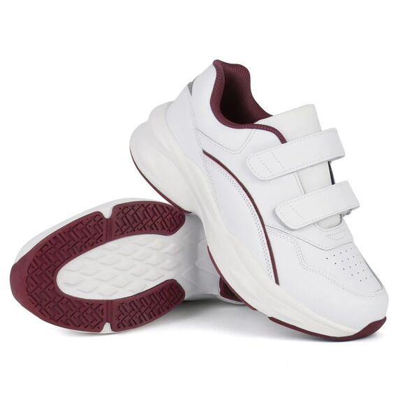 Women's ORTOREX by Ortho+rest Diabetic Walking Shoes, White/Burgandy, Size 9 - Picture 2 of 12